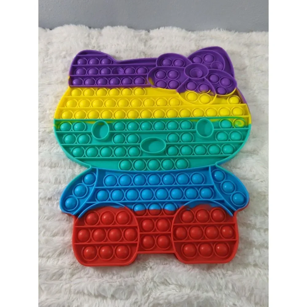 Lot Of 3 Pop It Fidget Stress Toys Hello Kitty, Pizza,‎ And Square
